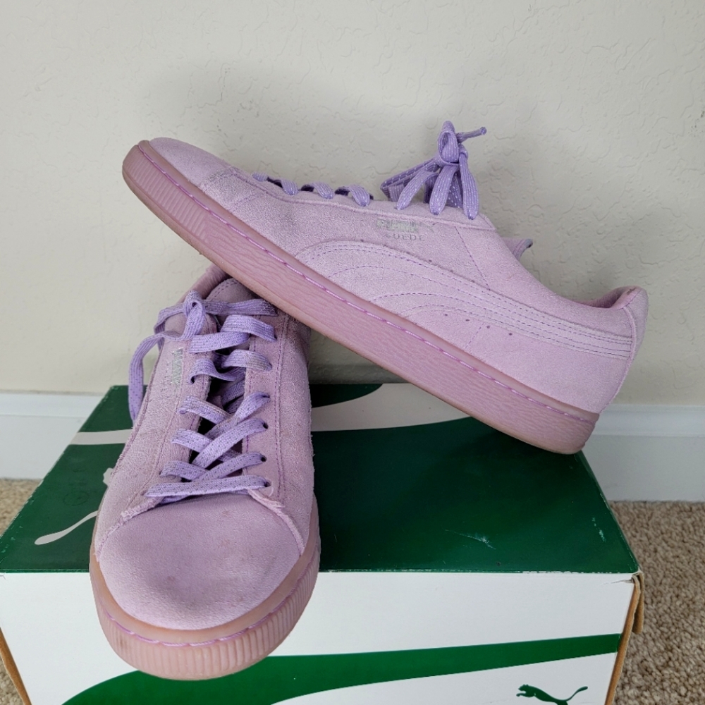 PUMA Suede Classic Mono Reflected Orchid Bloom-Puma Silver Sneakers SZ W 11